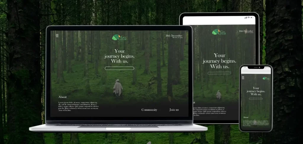 An image of GoGreat website design structure by MrAri